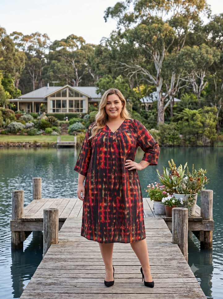 Lathena Dress - Black Print