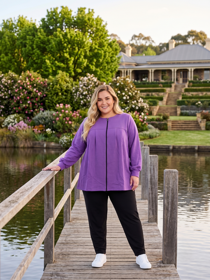 Lenora Fleece Jacket - Purple (no hood)