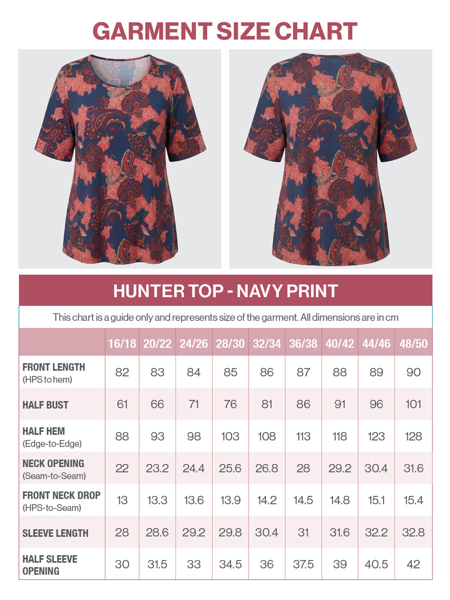 Hunter Top - Navy Print