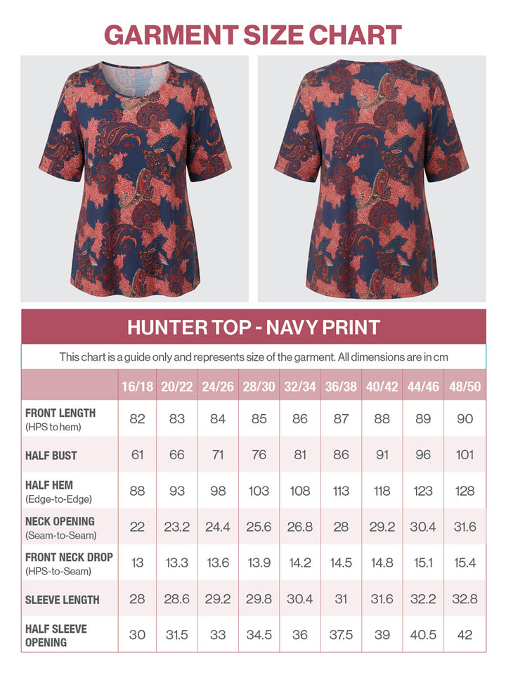 Hunter Top - Navy Print