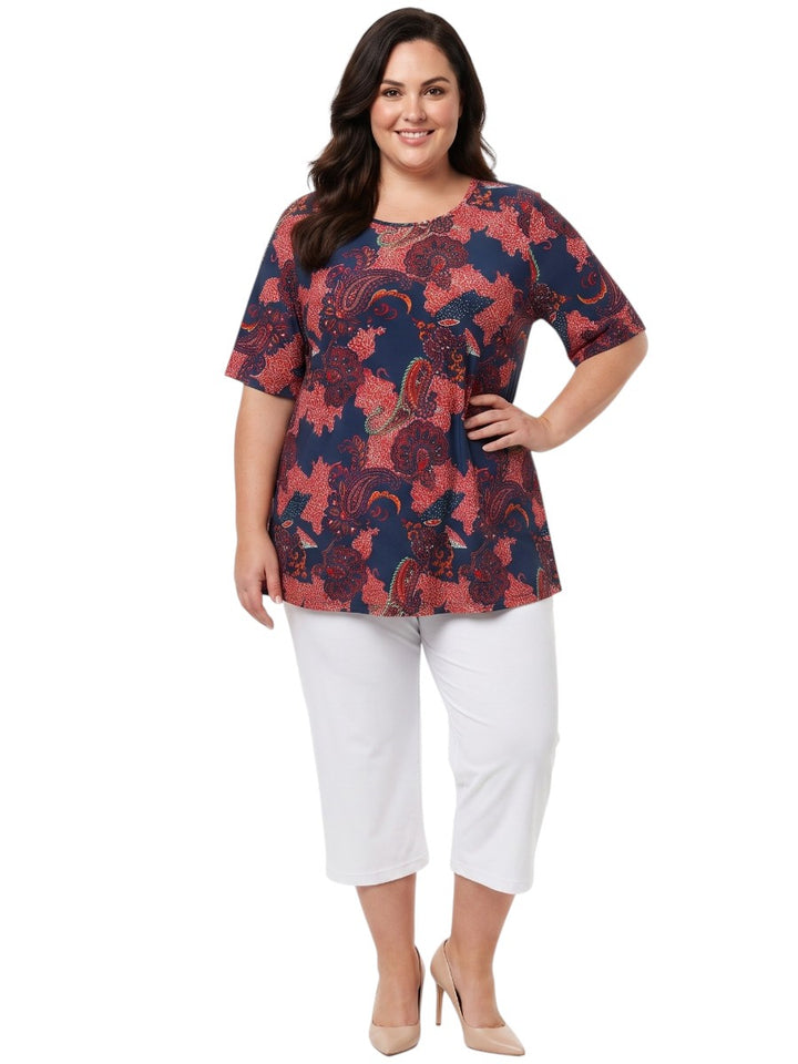Hunter Top - Navy Print