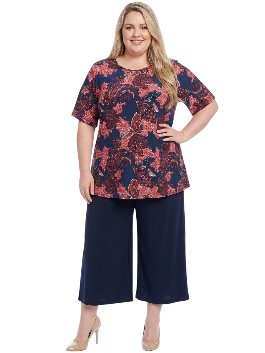 Hunter Top - Navy Print