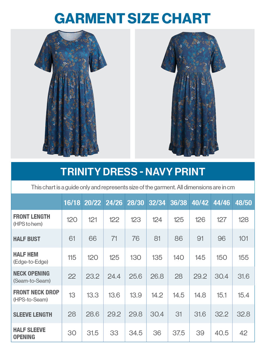 Trinity Dress - Navy Print