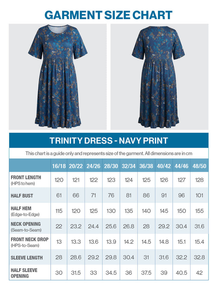Trinity Dress - Navy Print