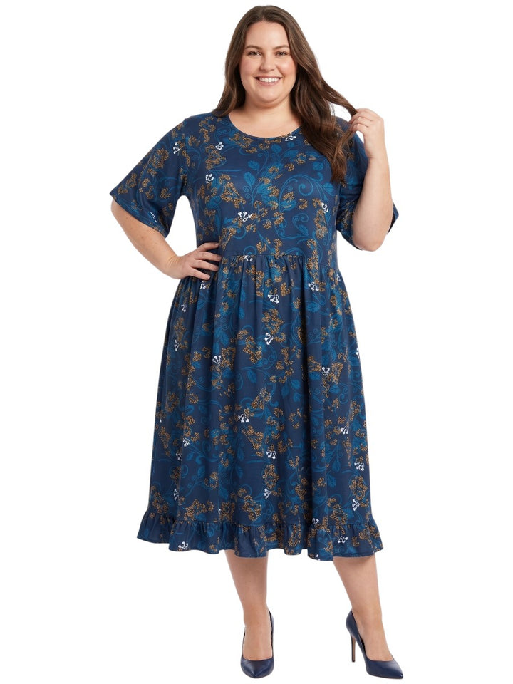 Trinity Dress - Navy Print
