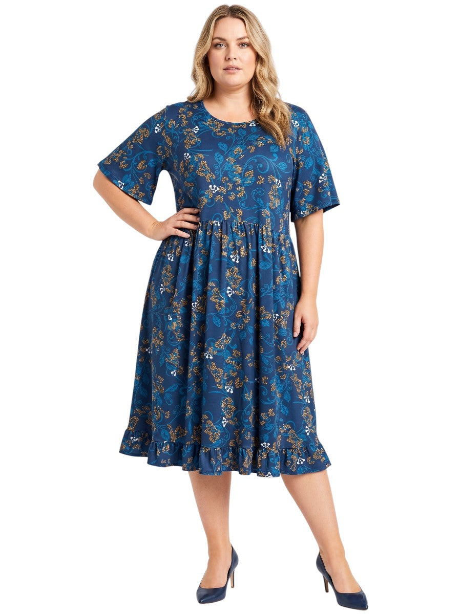 Trinity Dress - Navy Print