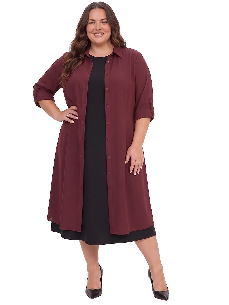Dryver Shirt Dress - Wine