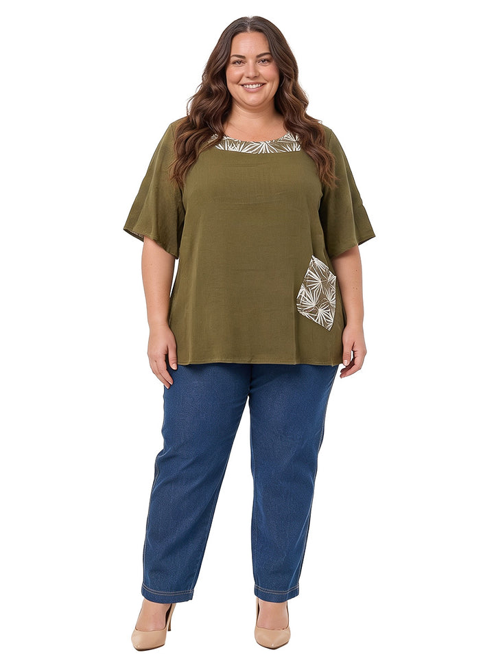 Sherry Linen Tunic - Olive
