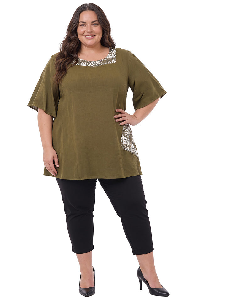 Sherry Linen Tunic - Olive
