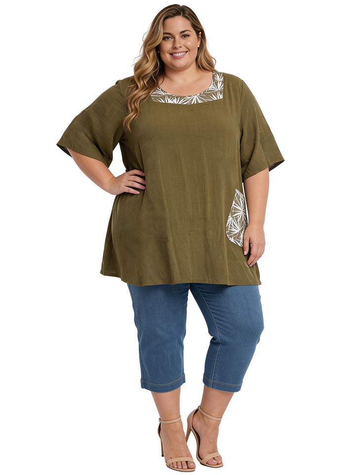 Sherry Linen Tunic - Olive