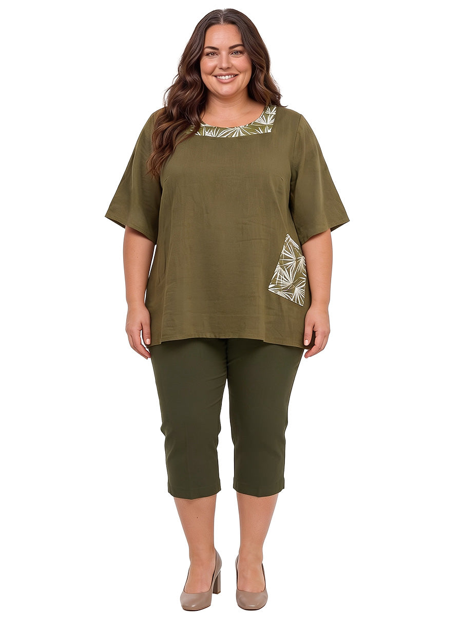 Sherry Linen Tunic - Olive