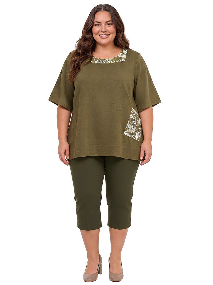 Sherry Linen Tunic - Olive