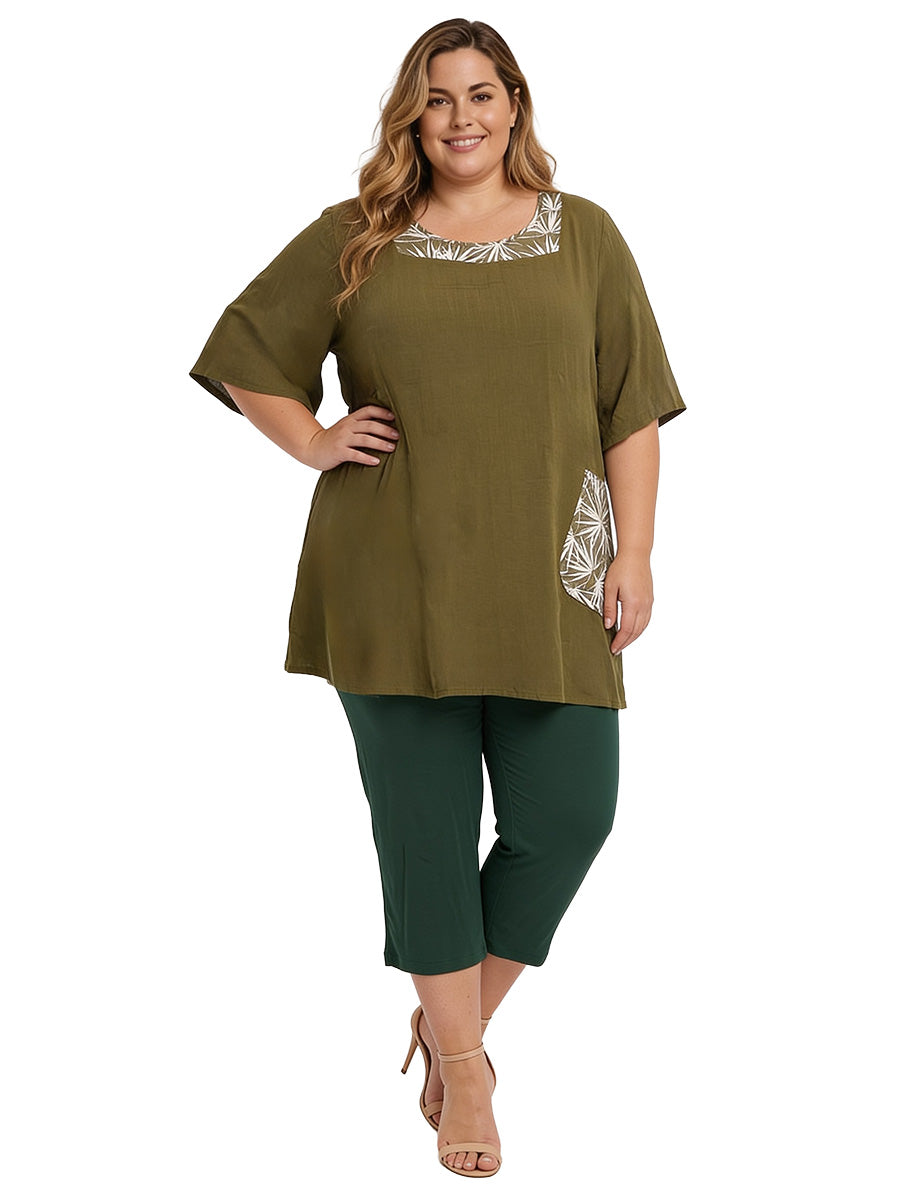 Sherry Linen Tunic - Olive