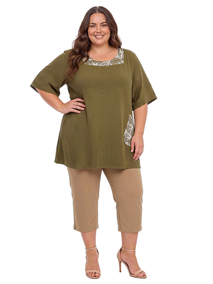 Sherry Linen Tunic - Olive