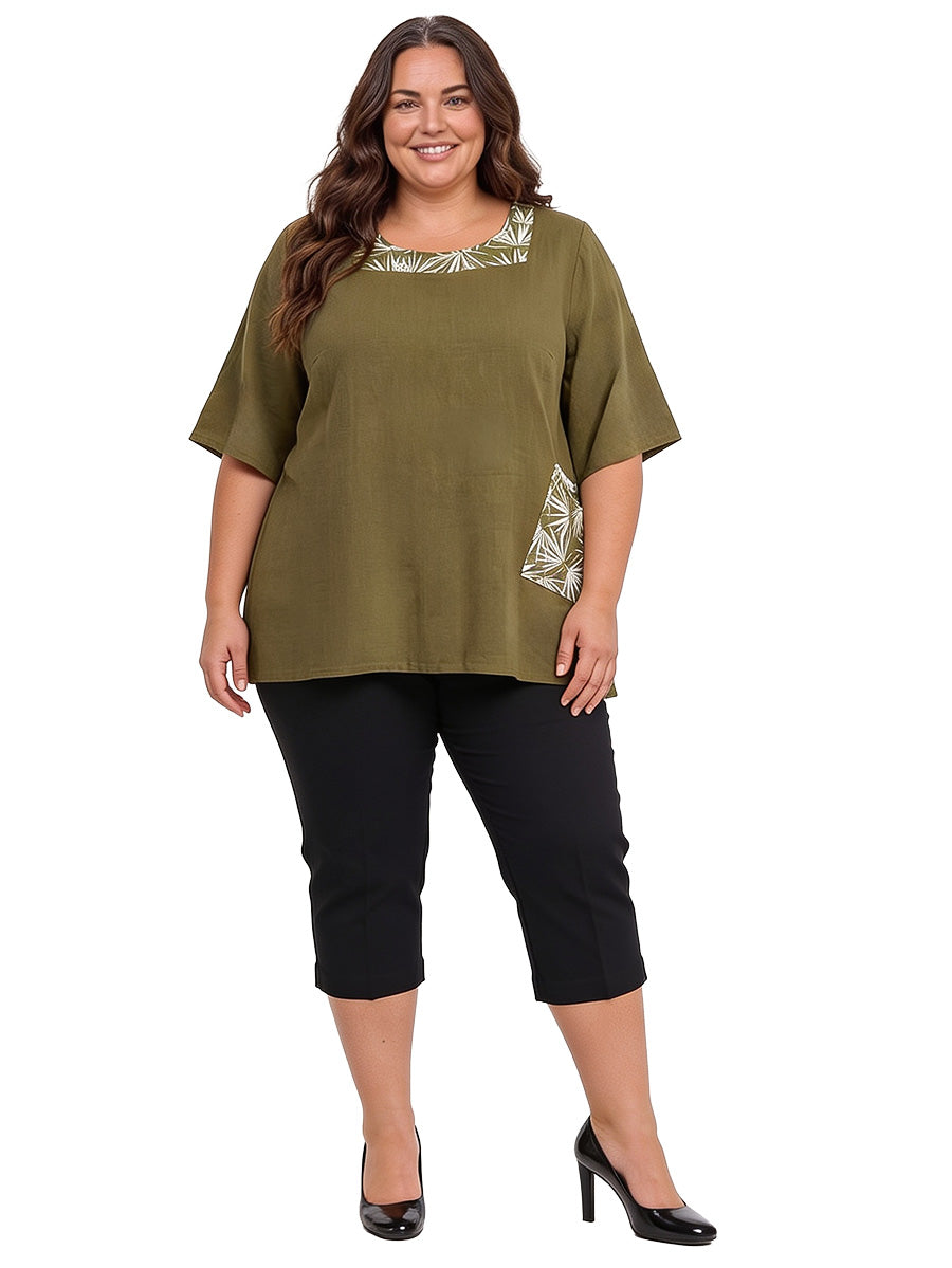 Sherry Linen Tunic - Olive