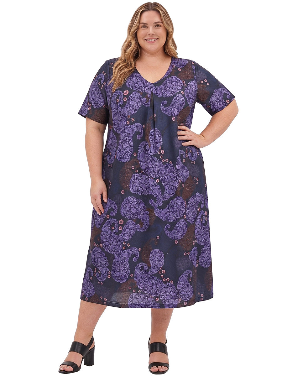 Delara Dress - Purple Print