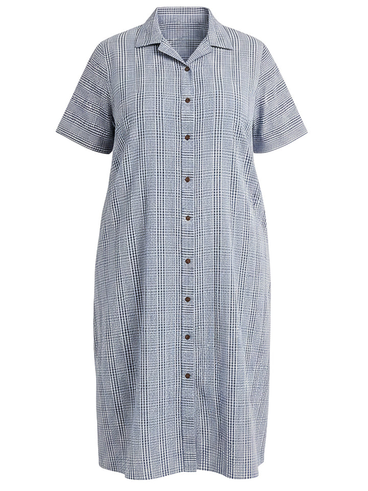 Beretta Dream Seersucker Dressing Gown - Blue Print