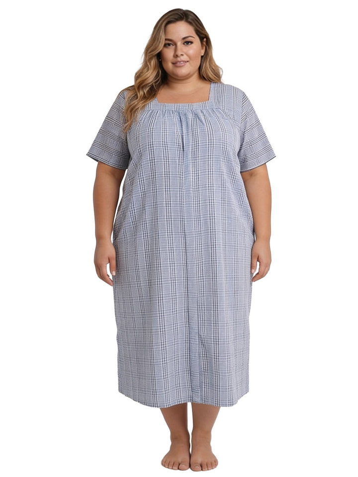 Beretta Dream Seersucker Nightie - Blue