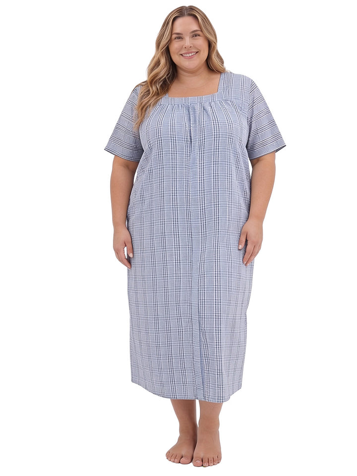 Beretta Dream Seersucker Nightie - Blue