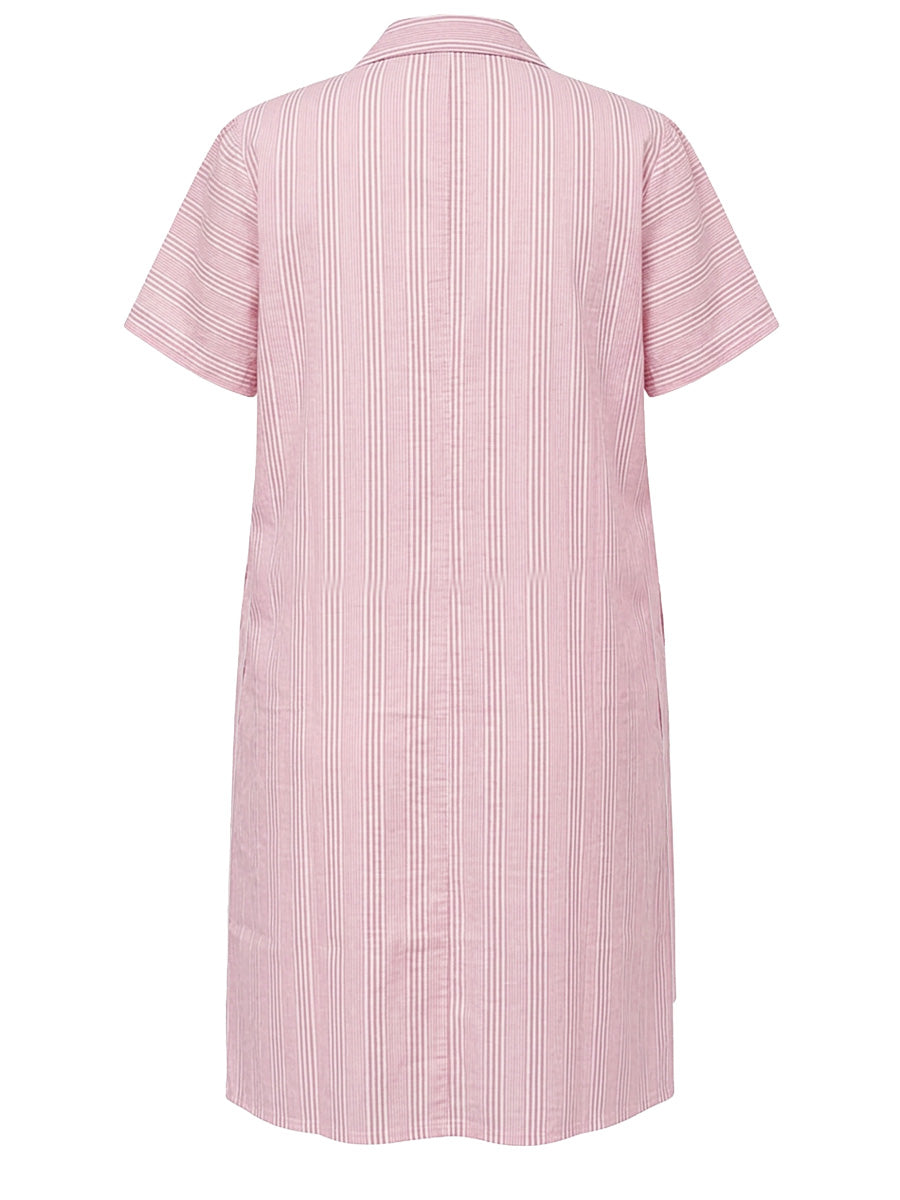Beretta Nights Seersucker Dressing Gown - Pink Print