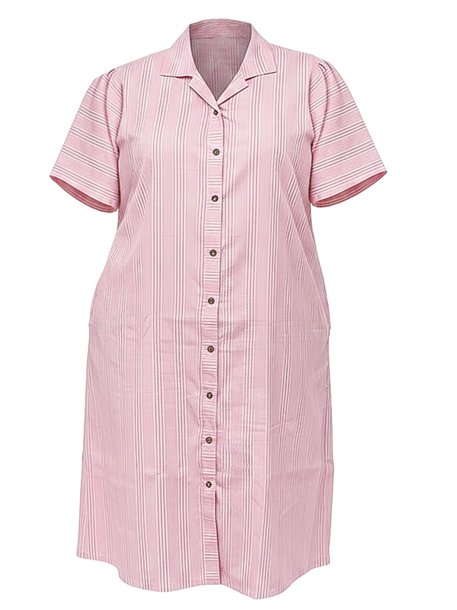 Beretta Nights Seersucker Dressing Gown - Pink Print