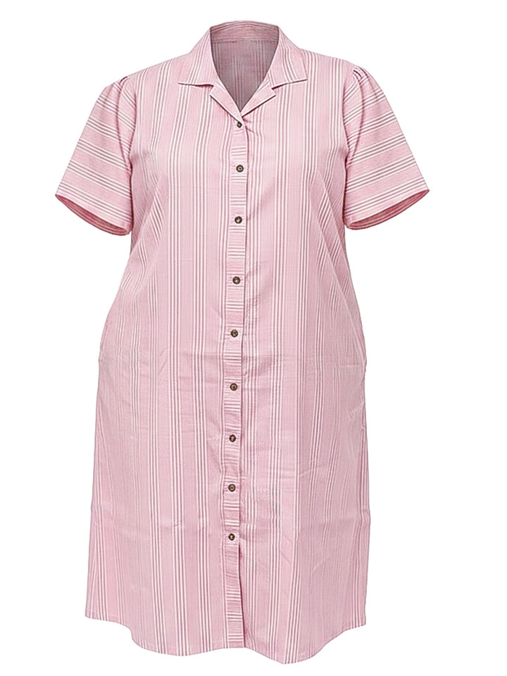 Beretta Nights Seersucker Dressing Gown - Pink Print