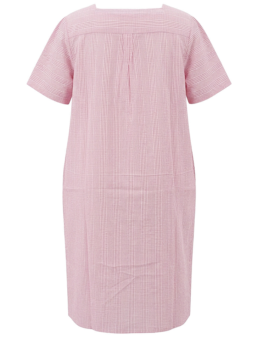 Beretta Nights Seersucker Nightie - Pink