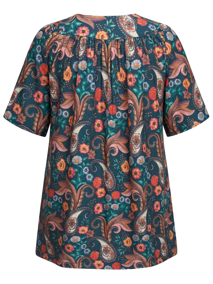 Logan Fields Tunic - Teal Print