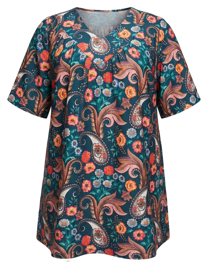 Logan Fields Tunic - Teal Print