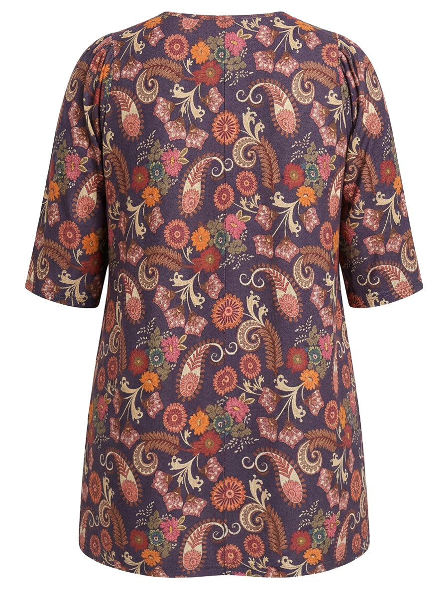 Logan Fields Tunic - Plum Print