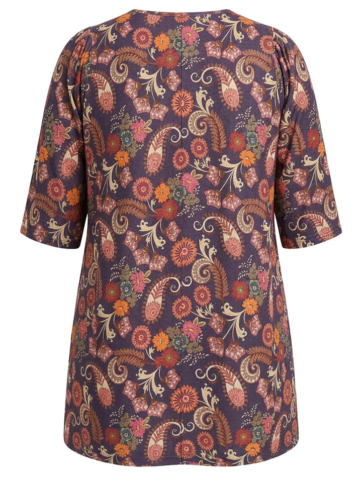 Logan Fields Tunic - Plum Print