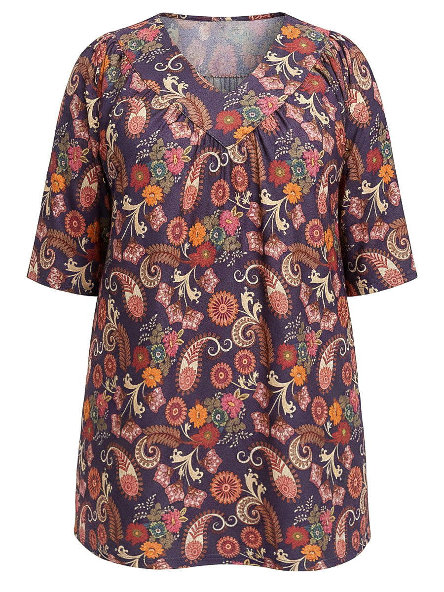 Logan Fields Tunic - Plum Print