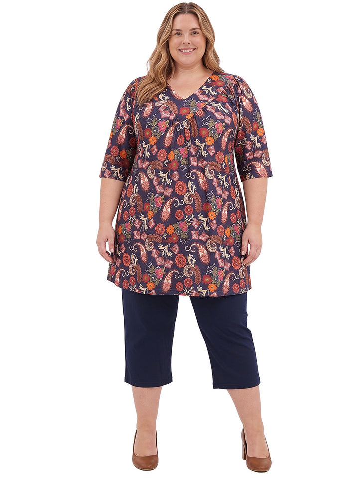 Logan Fields Tunic - Plum Print