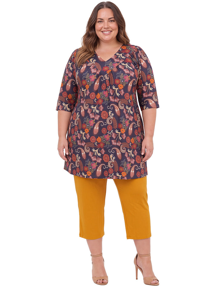 Logan Fields Tunic - Plum Print