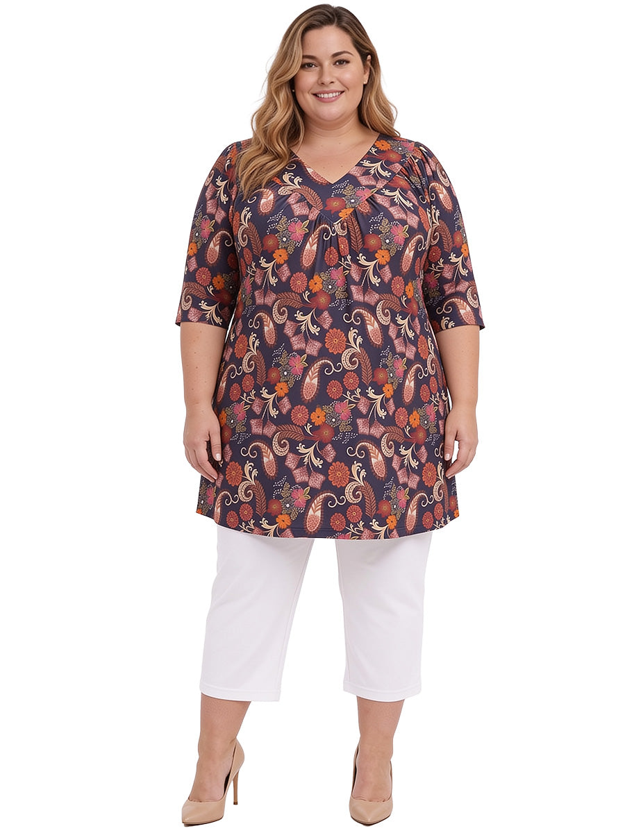 Logan Fields Tunic - Plum Print