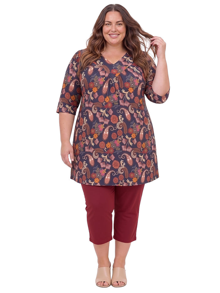 Logan Fields Tunic - Plum Print