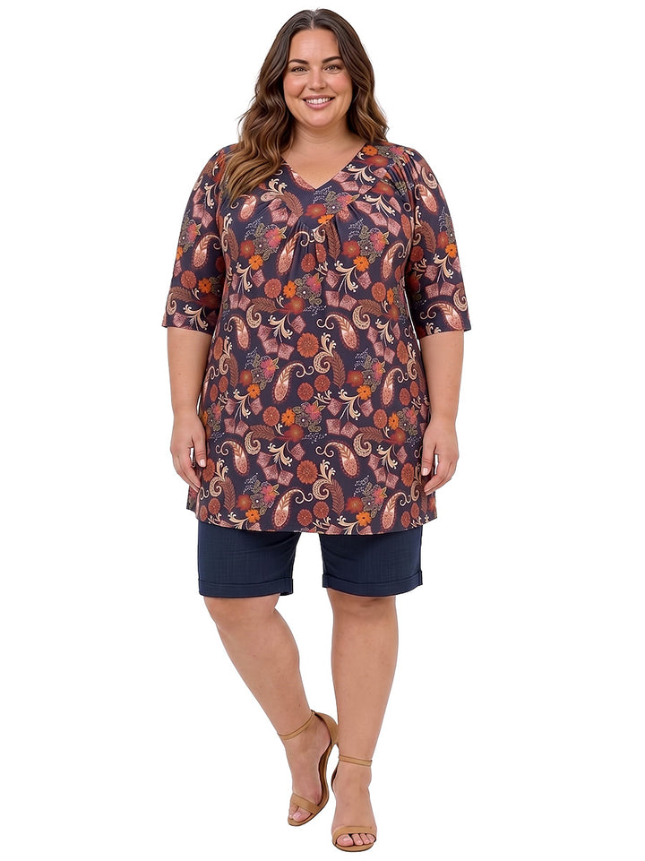 Logan Fields Tunic - Plum Print