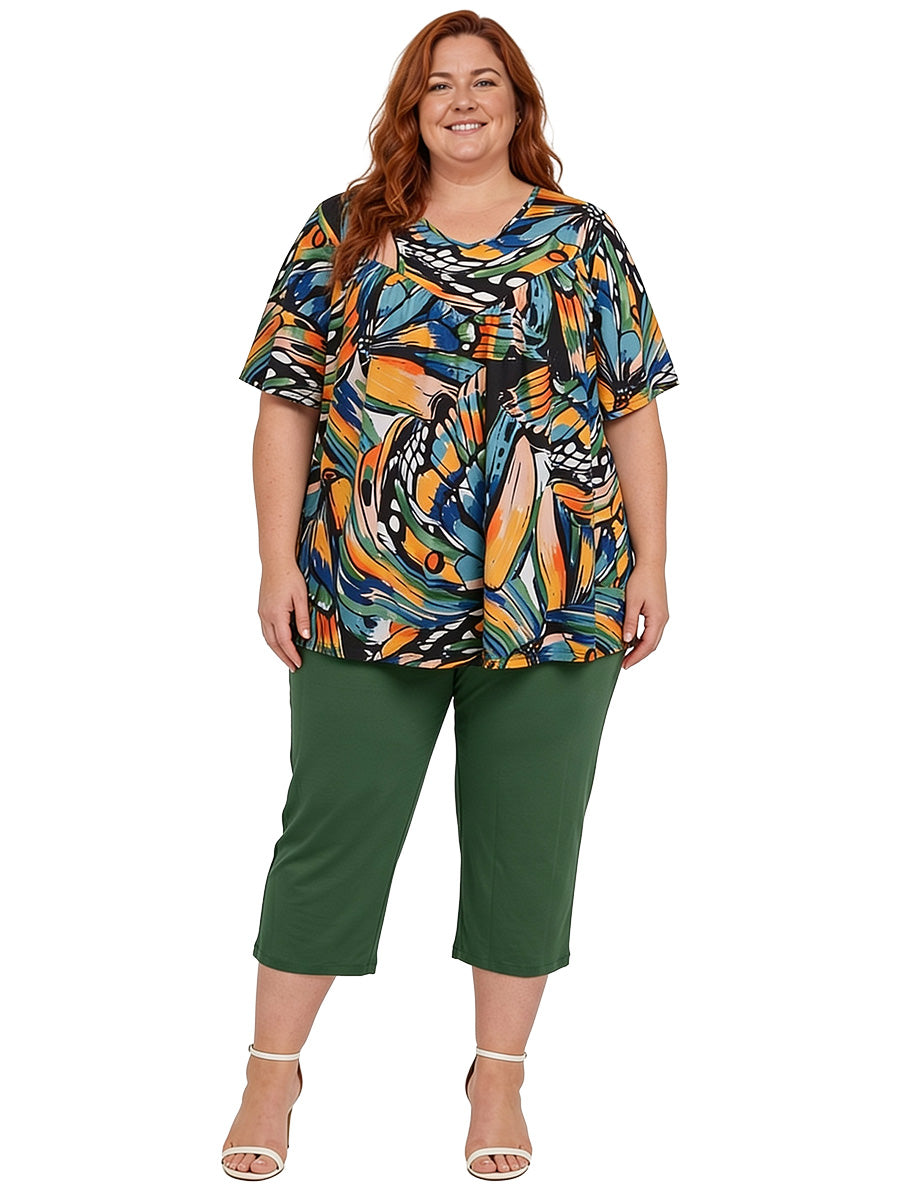 Leeman Top - Teal Print