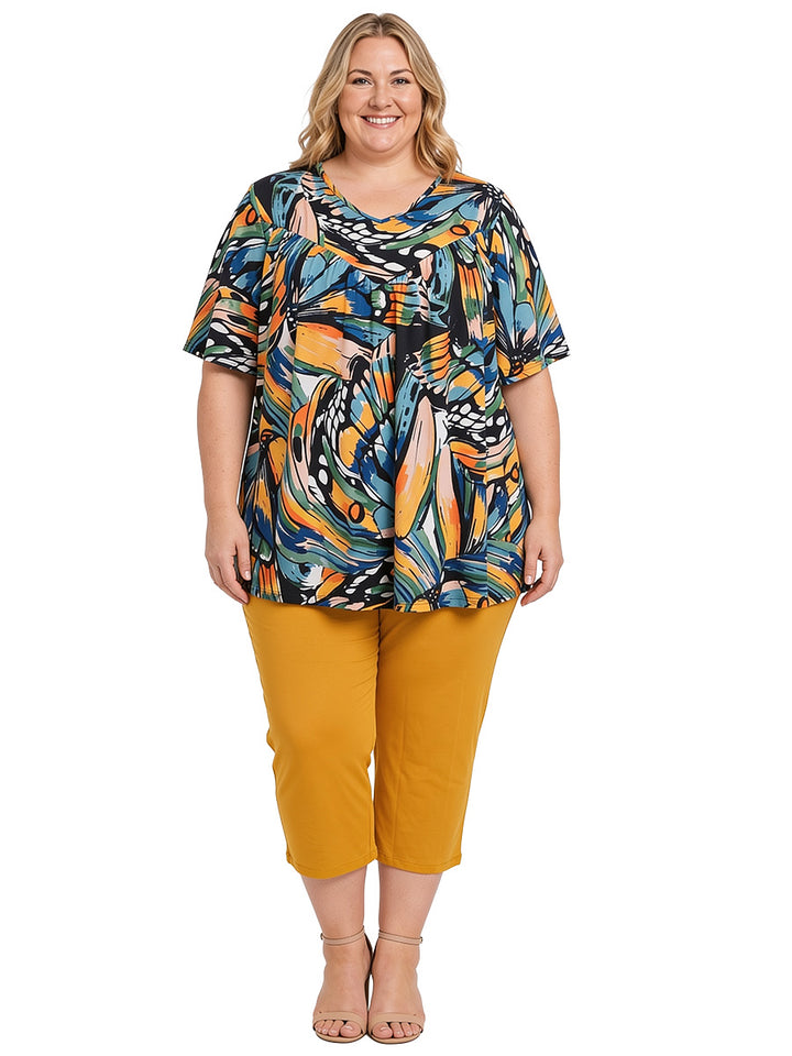 Leeman Top - Teal Print