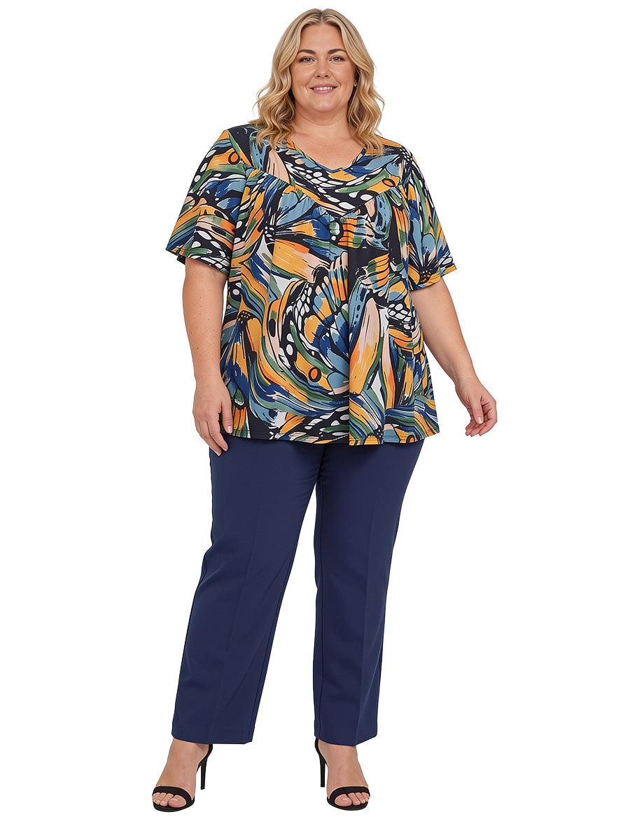 Leeman Top - Teal Print