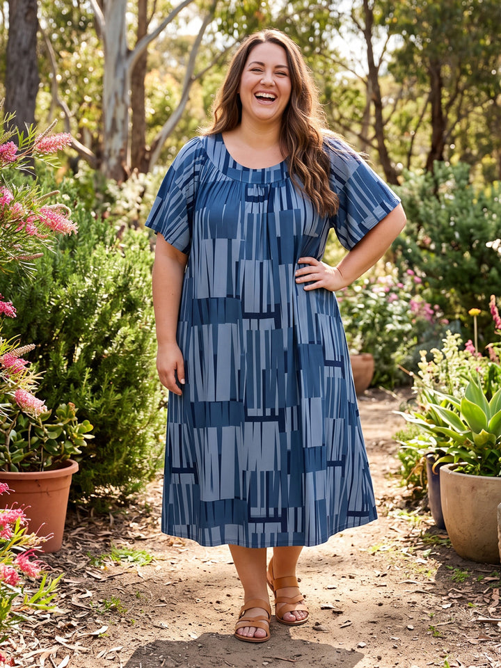 Holland Dress - Teal Print