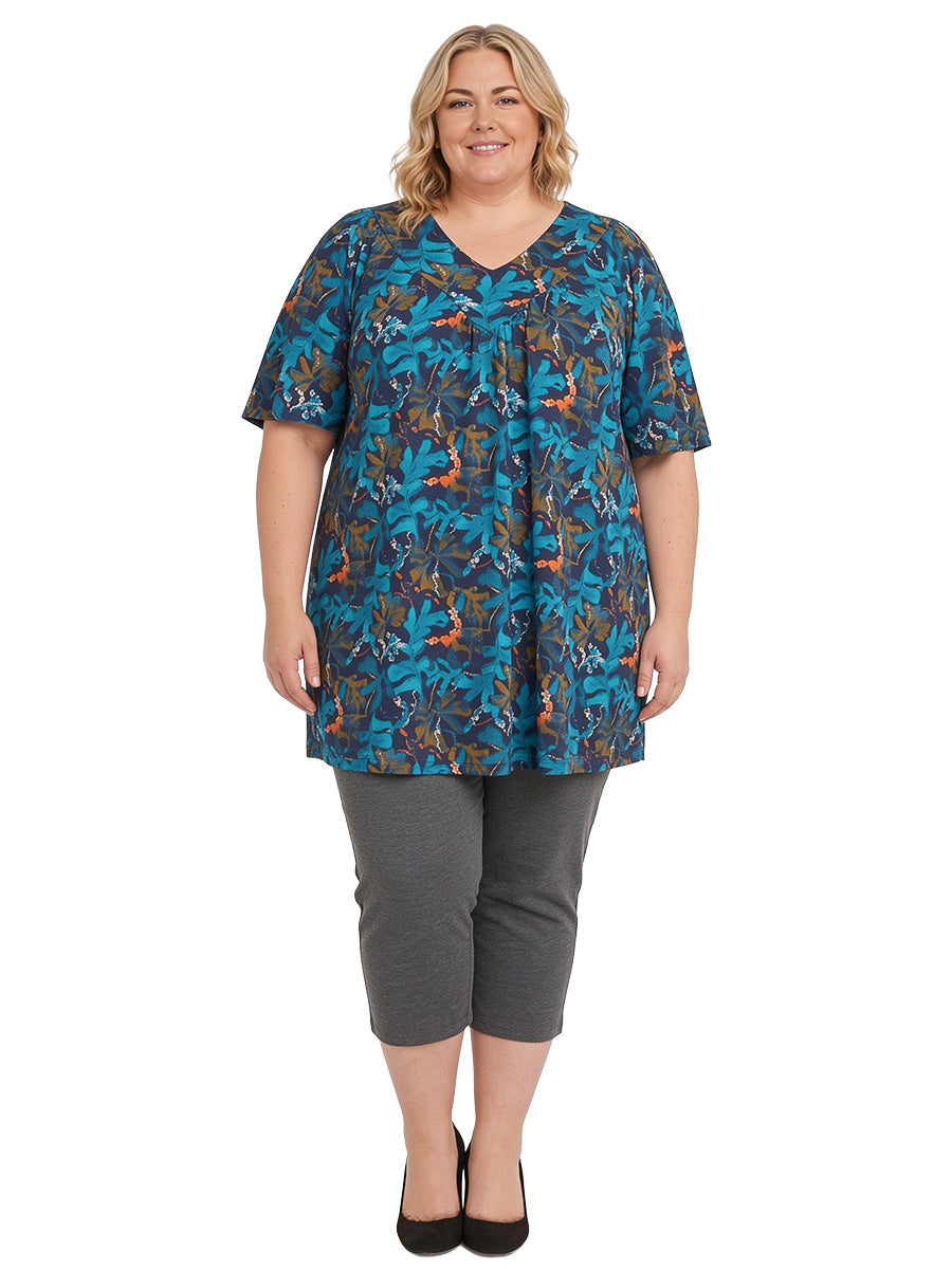 Tarni Fields Tunic - Teal Print