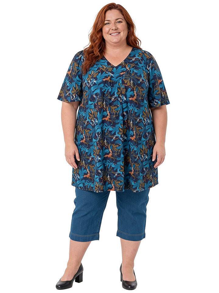 Tarni Fields Tunic - Teal Print