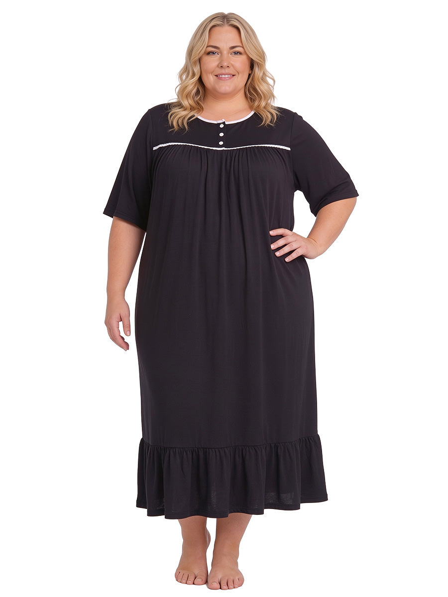 Paxton Nightie - Black Print