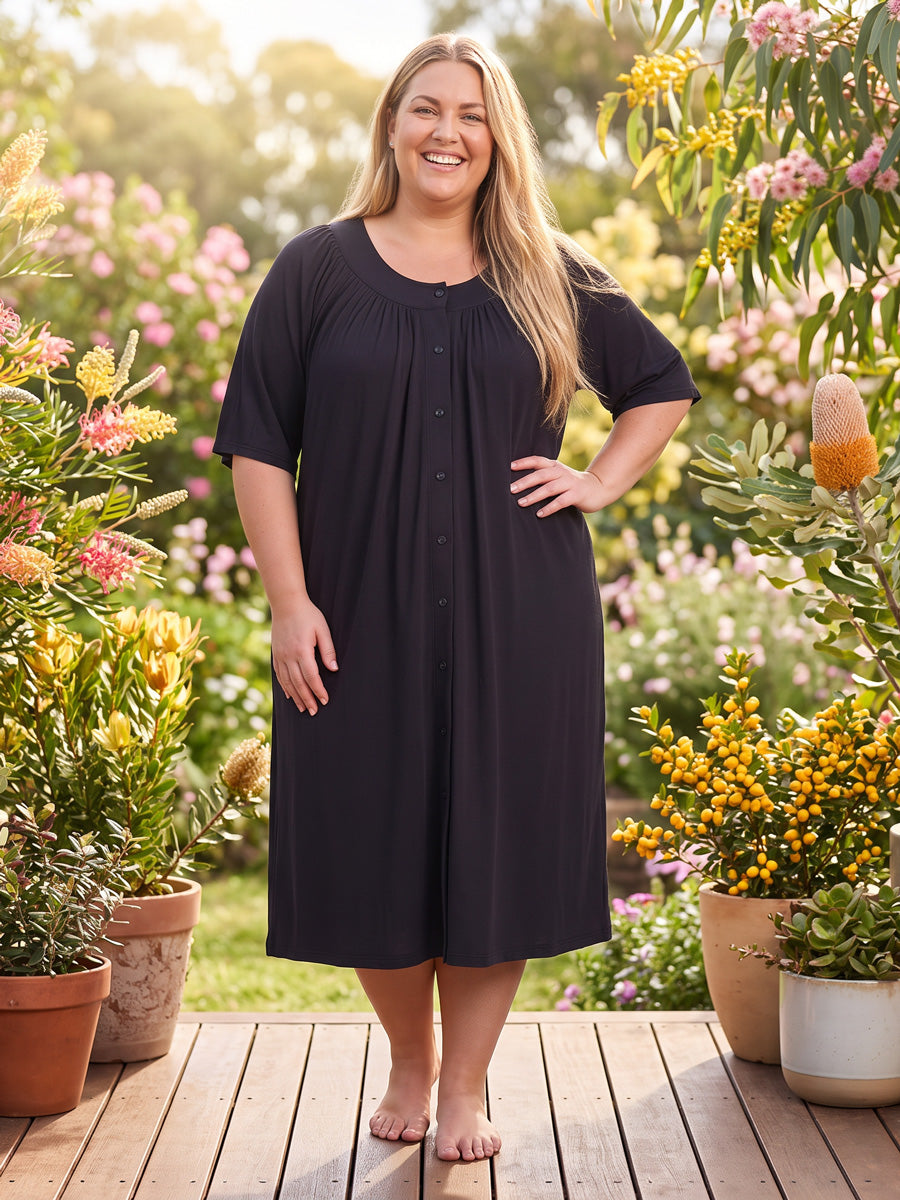 Summer Dressing Gown - Black