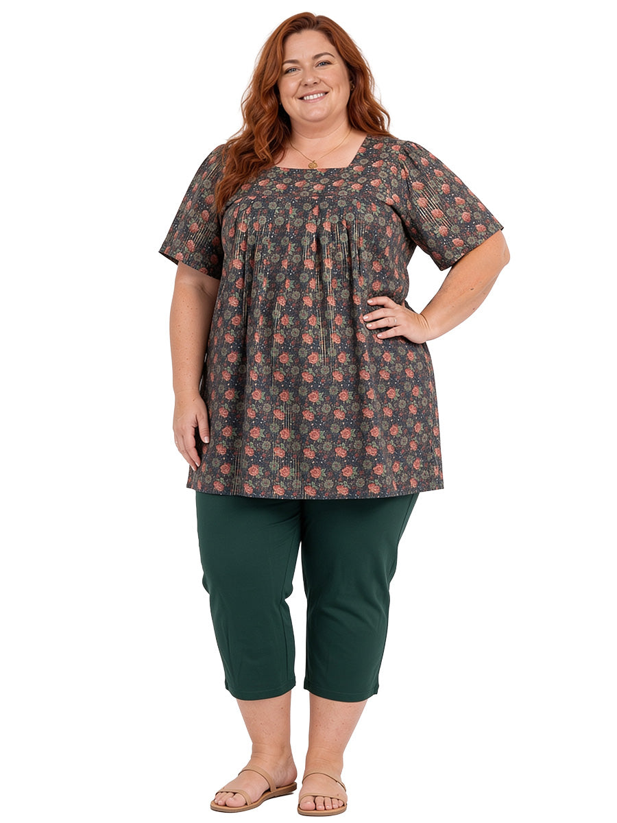 Cottage Charm Tunic - Red Print