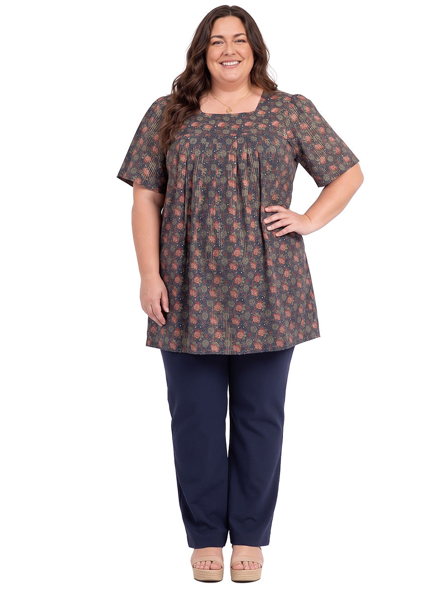 Cottage Charm Tunic - Red Print