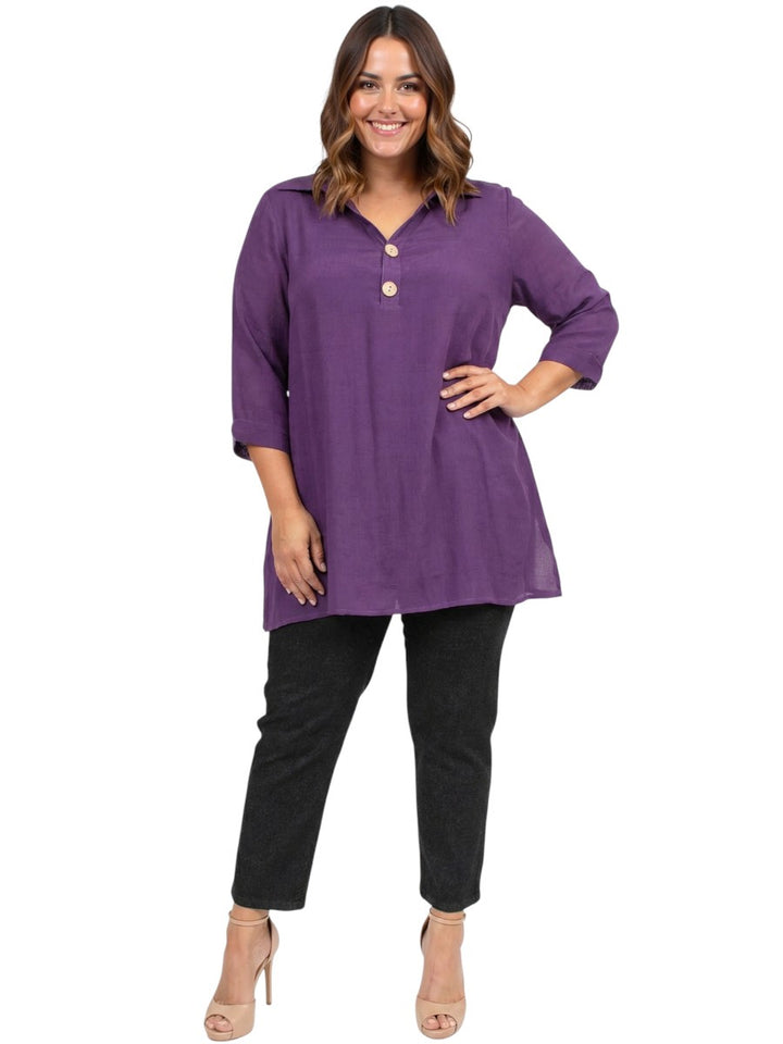 Linen Oak Top - Purple