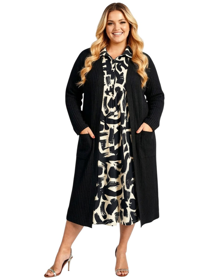 Longline Duster/Cardigan - Black