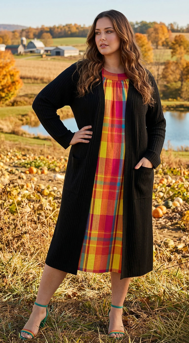 Longline Duster/Cardigan - Black